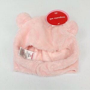 Magnetic Me Soft Pink Cloud Minky Magnetic Bear Ears Winter Hat 18-24 Months